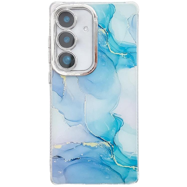 For Samsung Galaxy S25+ 5G Electroplated Marble Texture Phone Case(Blue Green M9) - free shipping - PMC Jewellery - Order now!