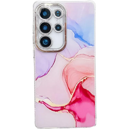 For Samsung Galaxy S25 Ultra 5G Electroplated Marble Texture Phone Case(Red M7) - Galaxy S25 Ultra 5G Cases by PMC Jewellery | Online Shopping South Africa | PMC Jewellery | Buy Now Pay Later Mobicred