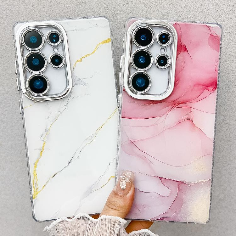 For Samsung Galaxy S25+ 5G Electroplated Marble Texture Phone Case(Blue Purple M10) - Galaxy S25+ 5G Cases by PMC Jewellery | Online Shopping South Africa | PMC Jewellery | Buy Now Pay Later Mobicred