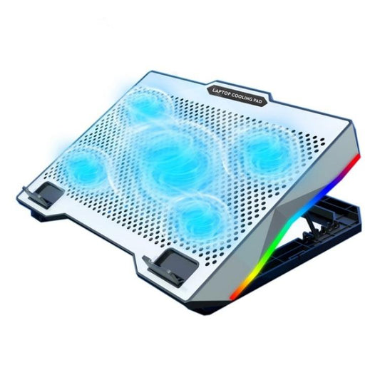 S605 RGB Light 5 Silent Fans Adjustable Height Stand Gaming Laptop Cooling Pad - Cooling Pads by PMC Jewellery | Online Shopping South Africa | PMC Jewellery | Buy Now Pay Later Mobicred