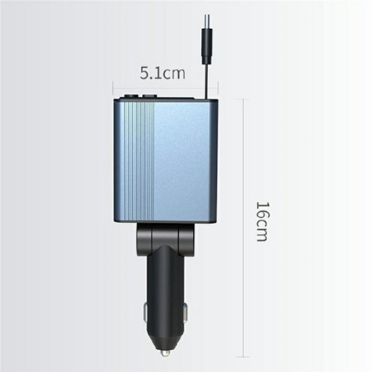 C77 Car Charger FM Transmitter Fast Charging Adapter with PD 30W Extendable Type-C Cable - Car Charger by PMc TechLife | Online Shopping South Africa | PMc TechLife | Buy Now Pay Later Mobicred