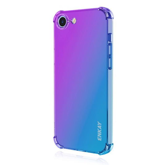 For iPhone 16e ENKAY Hat-Prince Gradient Airbag TPU Phone Case(Purple Blue) - iPhone 16e Cases by ENKAY | Online Shopping South Africa | PMC Jewellery | Buy Now Pay Later Mobicred