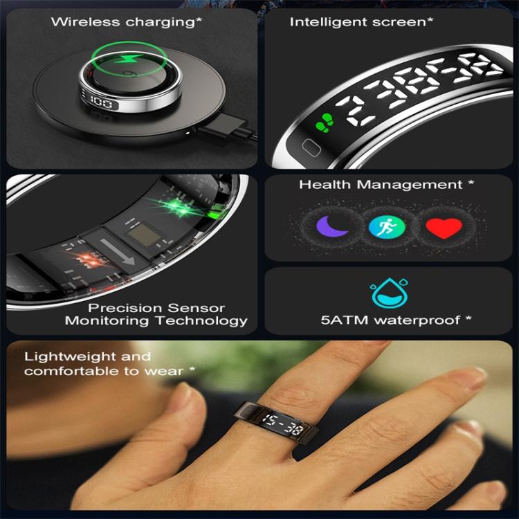 R11 SIZE 9 Smart Ring, Support Heart Rate / Blood Oxygen / Sleep / Multiple Sports Modes(Black) - free shipping - PMC TechLife - Order now!