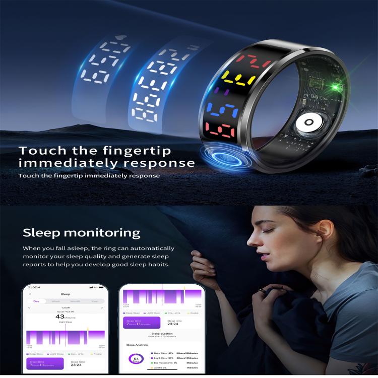 R12 SIZE 9 Smart Ring, Support Heart Rate / Blood Oxygen / Sleep / Multiple Sports Modes(Gold) - free shipping - PMC TechLife - Order now!