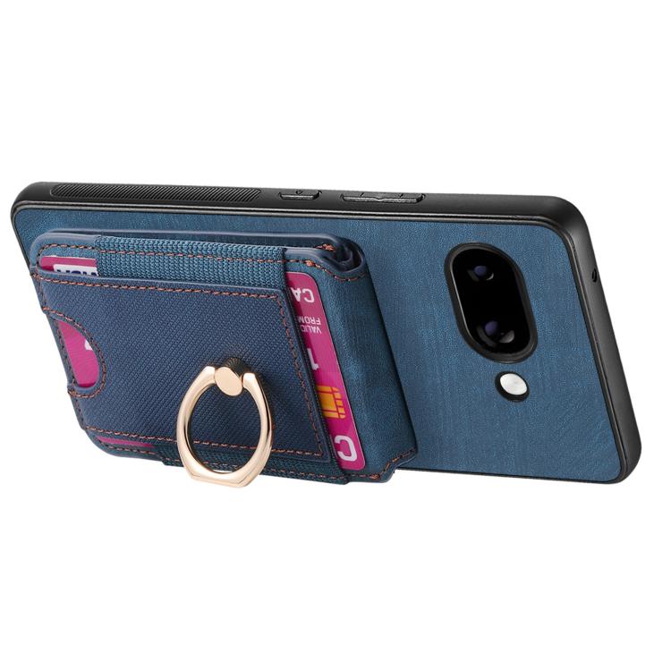 For Google Pixel 9a Retro Splitable Magnetic Stand Card Bag Leather Phone Case(Blue) - Google Cases by PMC TechLife | Online Shopping South Africa | PMC TechLife | Buy Now Pay Later Mobicred