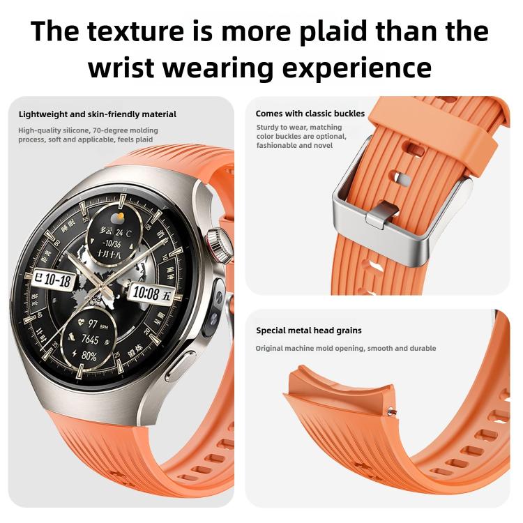 For Huawei Watch 5 42mm Vertical Silicone Watch Band(Yellow) - free shipping - PMC TechLife - Order now!