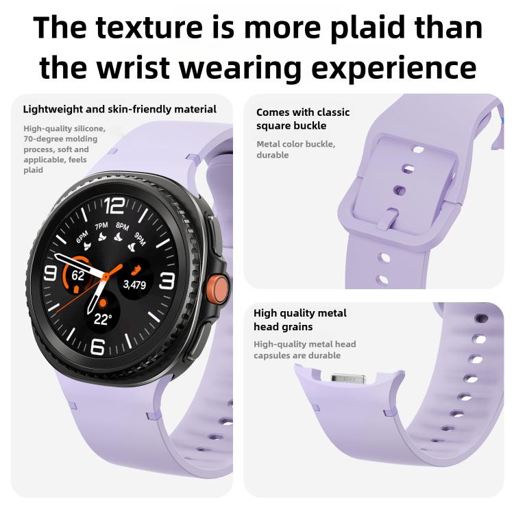 For Samsung Galaxy Watch8 / Watch8 Classic Solid Color Stitched Silicone Watch Band, Size:M(Midnight Blue) - free shipping - PMC TechLife - Order now!