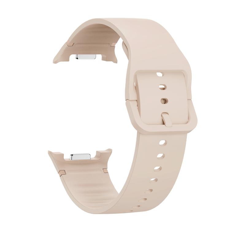 For Samsung Galaxy Watch8 44mm Speed Bezel and Solid Color Stitched Silicone Watch Band(Starlight Silver) - free shipping - PMC TechLife - Order now!