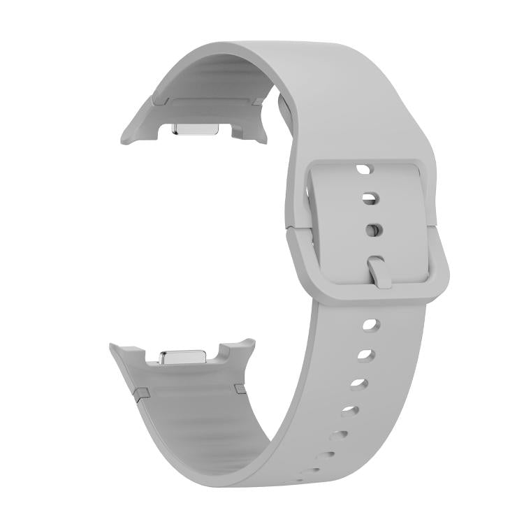 For Samsung Galaxy Watch8 40mm Speed Bezel and Solid Color Stitched Silicone Watch Band(Gray Silver) - free shipping - PMC TechLife - Order now!