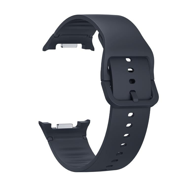 For Samsung Galaxy Watch8 40mm Diamond Bezel and Solid Color Stitched Silicone Watch Band(Dark Gray Silver) - free shipping - PMC TechLife - Order now!