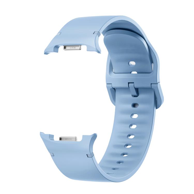 For Samsung Galaxy Watch8 44mm Rhombic Texture Bezel and Solid Color Stitched Silicone Watch Band(Light Blue Silver) - free shipping - PMC TechLife - Order now!
