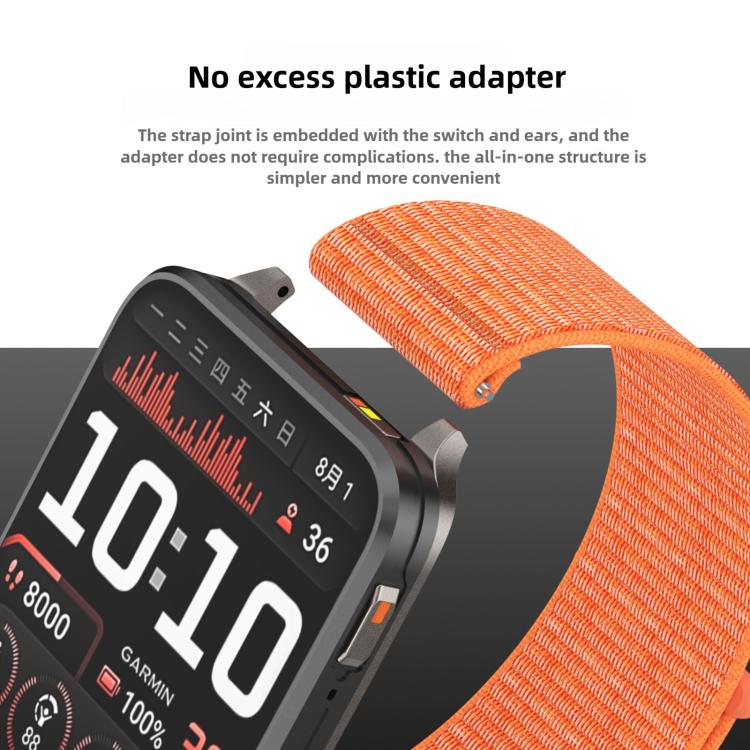 For Garmin Venu X1 Two Section Metal Ring Nylon Hook and Loop Fastener Watch Band(Black Veil) - free shipping - PMC TechLife - Order now!