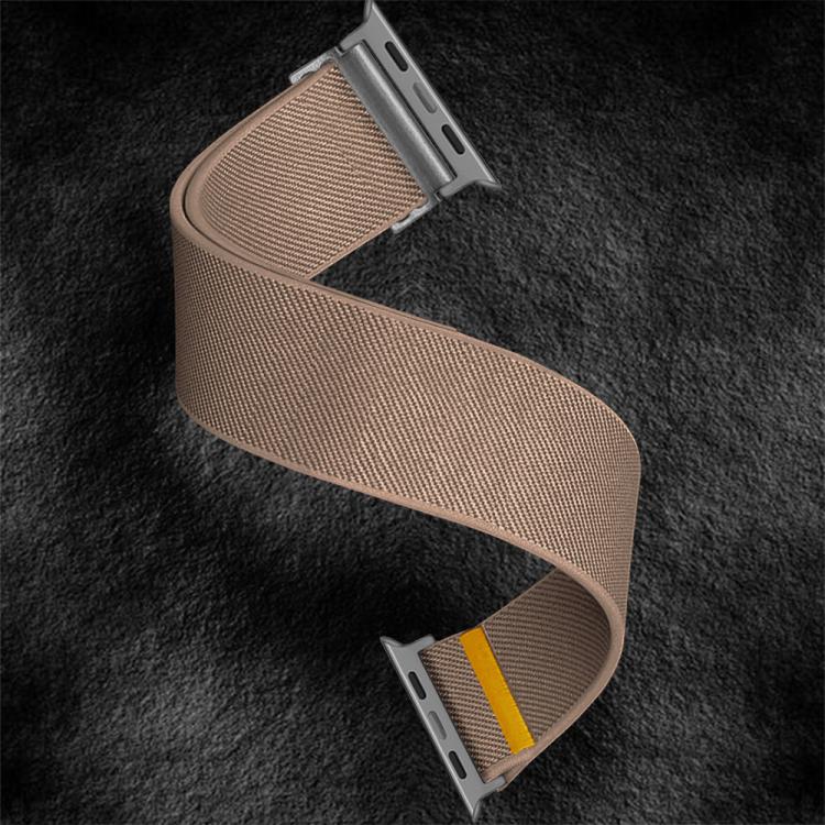 For Apple Watch 46mm / 49mm / 45mm / 44mm Adjustable Single Loop Elastic Nylon Watch Band(Milk Tea) - free shipping - PMC TechLife - Order now!