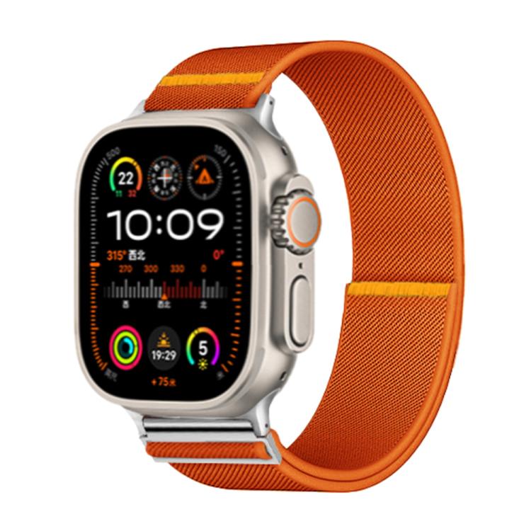 For Apple Watch 46mm / 49mm / 45mm / 44mm Adjustable Single Loop Elastic Nylon Watch Band(Orange) - free shipping - PMC TechLife - Order now!