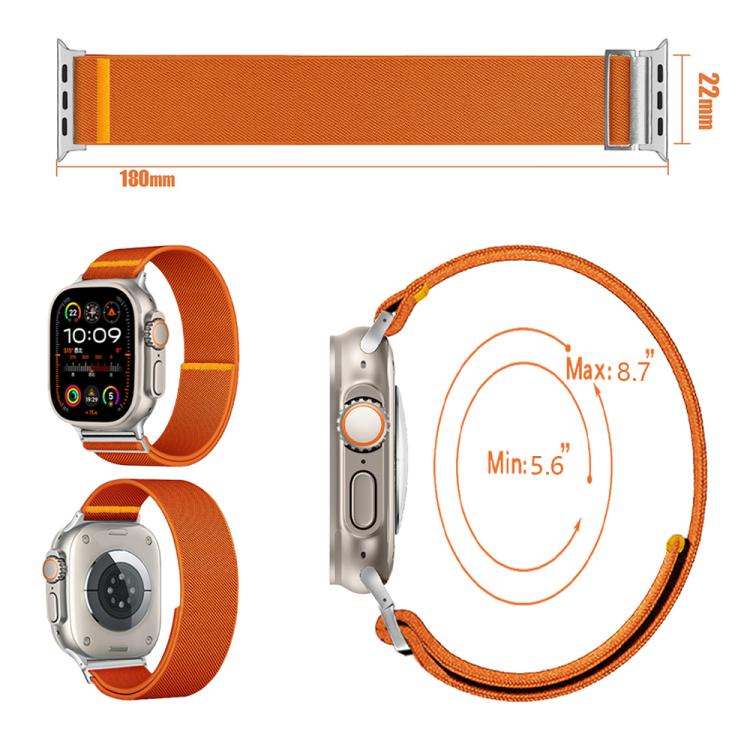 For Apple Watch 46mm / 49mm / 45mm / 44mm Adjustable Single Loop Elastic Nylon Watch Band(Dark Blue) - free shipping - PMC TechLife - Order now!