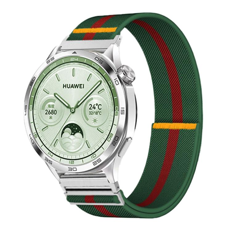 22mm Adjustable Single Loop Elastic Nylon Watch Band(Green Red) - free shipping - PMC TechLife - Order now!