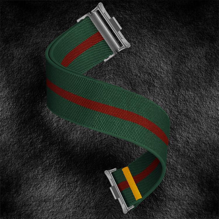 For Xiaomi Smart Band 9 Pro / Redmi Watch 5 Adjustable Single Loop Elastic Nylon Watch Band(Green Red) - free shipping - PMC TechLife - Order now!