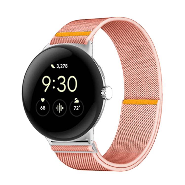For Google Pixel Watch 3 45mm Adjustable Single Loop Elastic Nylon Watch Band(Pink) - free shipping - PMC TechLife - Order now!