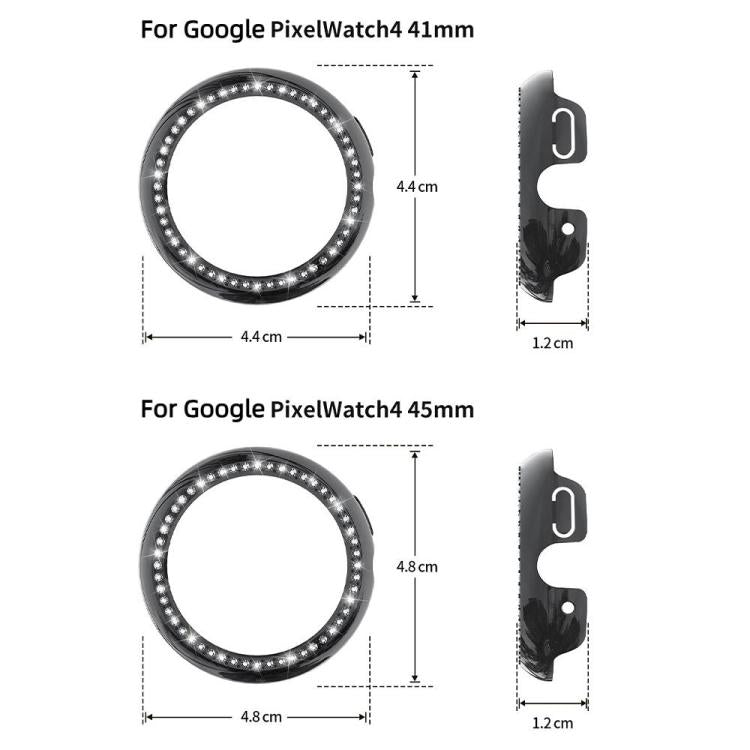 For Google Pixel Watch4 41mm Single Row Diamond Hollow PC Watch Protective Cover(Gun Metal) - free shipping - PMC TechLife - Order now!