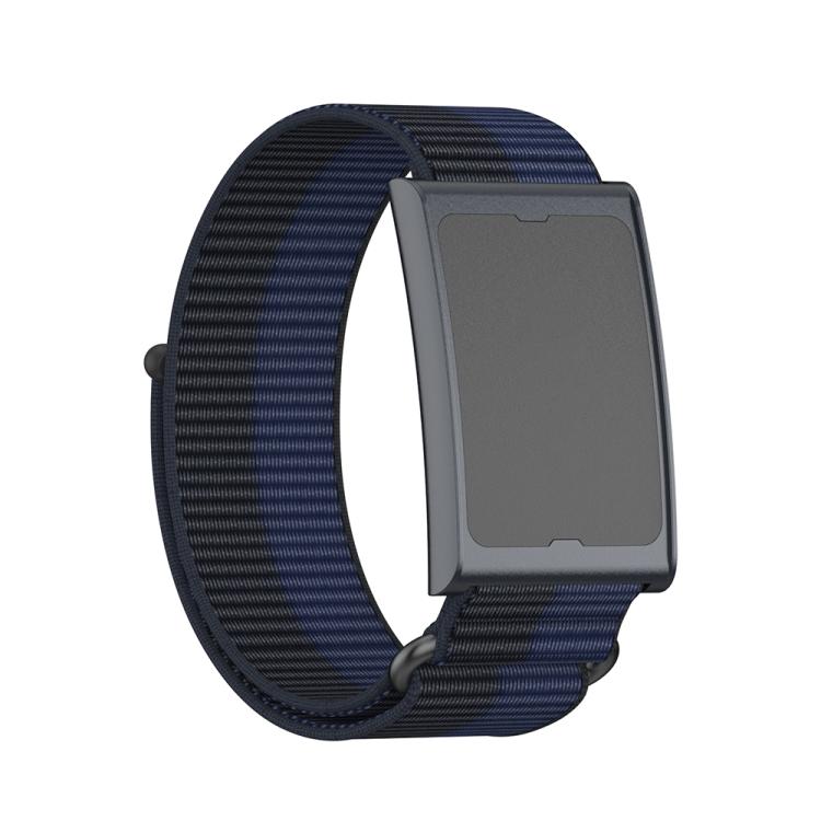 For Amazfit Helio Strap Metal Ring Two Sections Nylon Hook and Loop Fastener Watch Band(Deep Ocean Blue) - free shipping - PMC TechLife - Order now!
