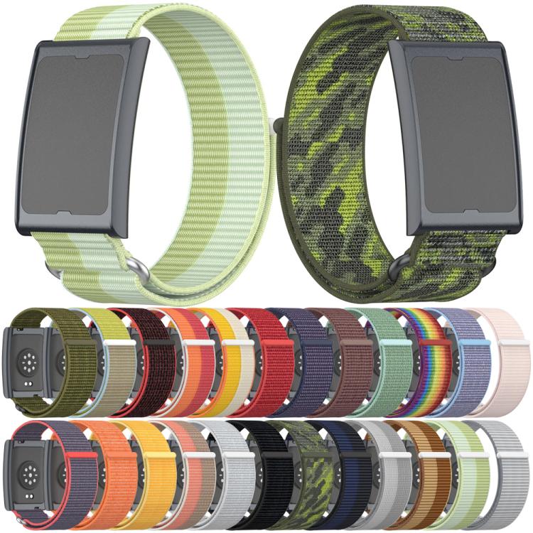 For Amazfit Helio Strap Metal Ring Two Sections Nylon Hook and Loop Fastener Watch Band(Mint Green) - free shipping - PMC TechLife - Order now!
