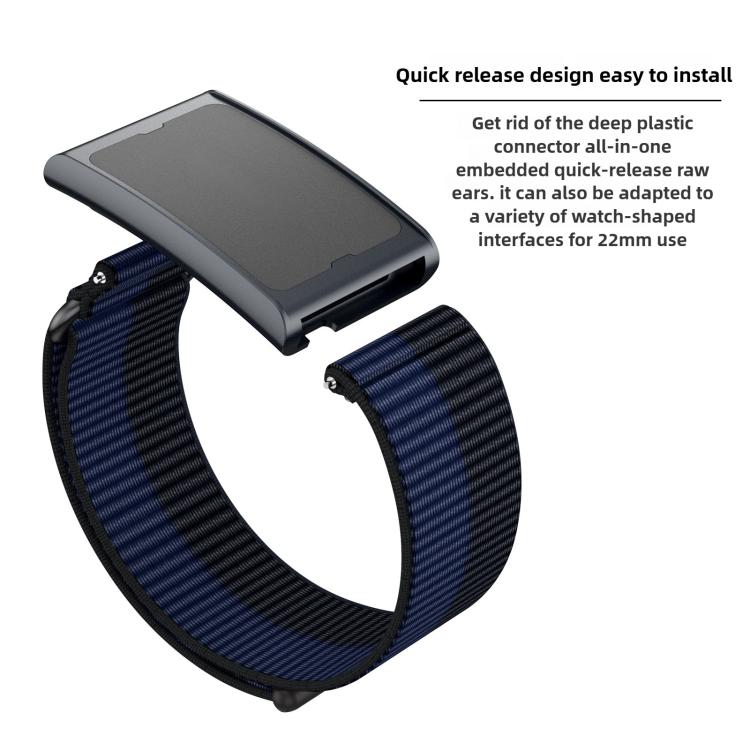 For Amazfit Helio Strap Metal Ring Two Sections Nylon Hook and Loop Fastener Watch Band(Dome Gray) - free shipping - PMC TechLife - Order now!