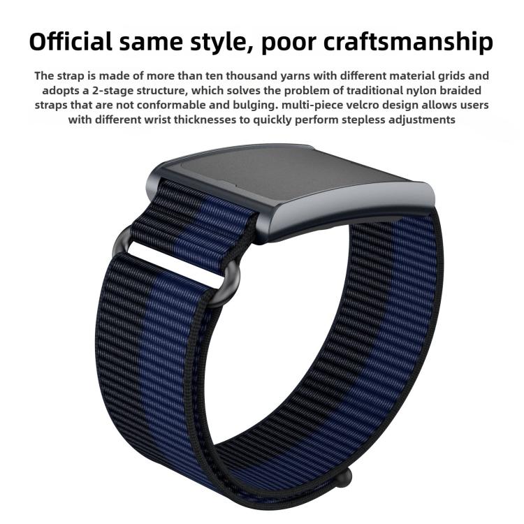 For Amazfit Helio Strap Metal Ring Two Sections Nylon Hook and Loop Fastener Watch Band(Mint Green) - free shipping - PMC TechLife - Order now!