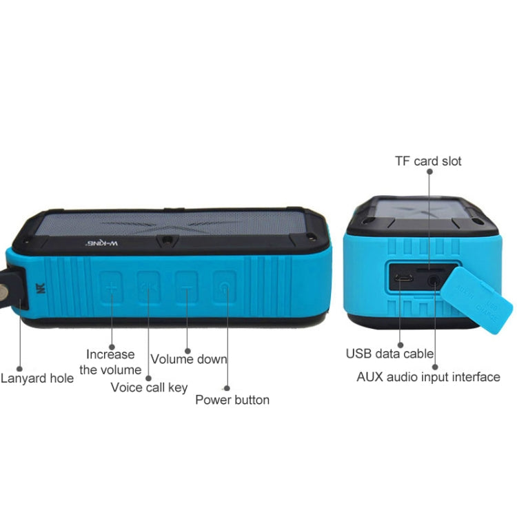 W-KING S20 Loudspeakers IPX6 Waterproof Bluetooth Speaker Portable NFC Bluetooth Speaker for Outdoors / Shower / Bicycle FM Radio (Green) - Waterproof Speaker by W-KING | Online Shopping South Africa | PMC Jewellery | Buy Now Pay Later Mobicred