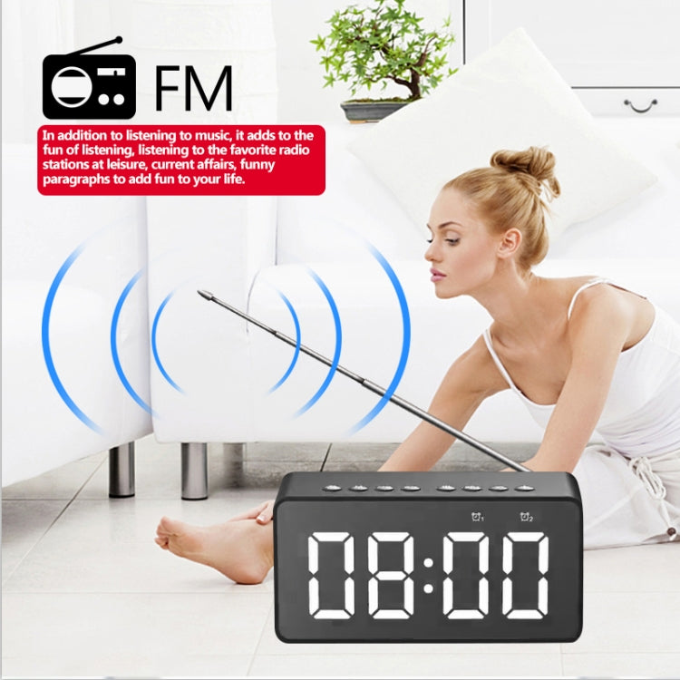 AEC BT506 Speaker with Mirror, LED Clock Display, Dual Alarm Clock, Snooze, HD Hands-free Calling, HiFi Stereo(Blue) - Desktop Speaker by AEC | Online Shopping South Africa | PMC Jewellery | Buy Now Pay Later Mobicred