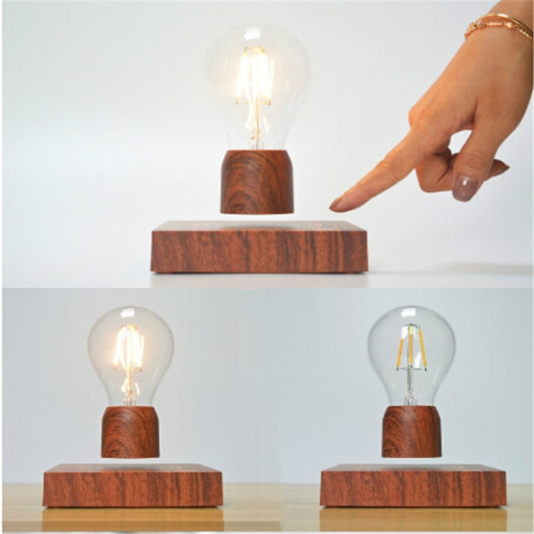 Retro Magnetic Floating Bulb Wood Color Substrate LED Home Decoration Lamp - Novelty Lighting by PMC TechLife | Online Shopping South Africa | PMC TechLife | Buy Now Pay Later Mobicred