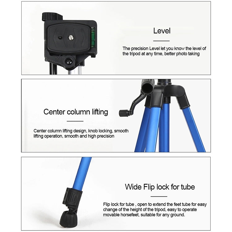 Portable Phone Live Selfie 3366 Tripod Stand DV SLR Camera Self-timer Full Light Bracket(Blue) - free shipping - PMC TechLife - Order now!