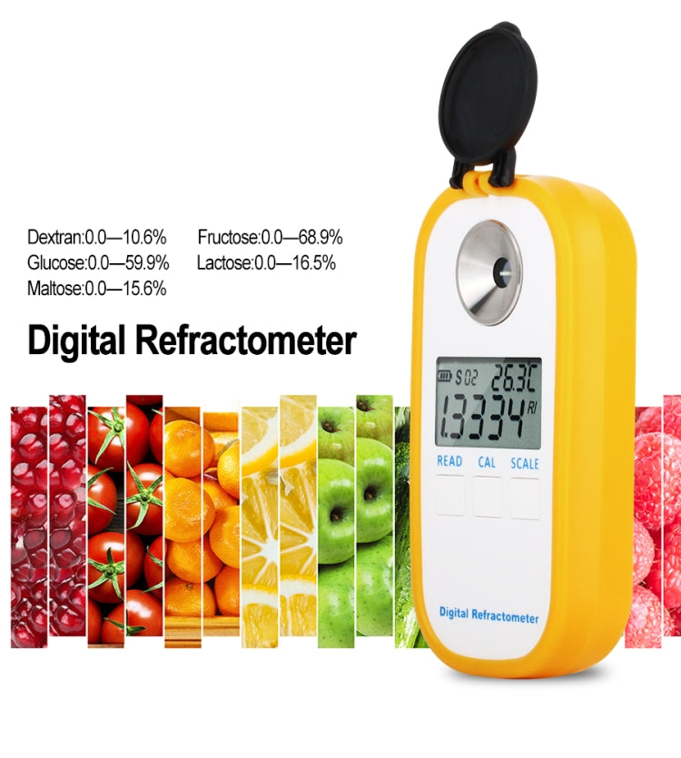 DR103 Digital Refractometer LCD Display Brxi Fruit Juice Sugar Meter Refractometer For Dextran Fructose Glucose Lactose Maltose - Digital Refractometer by PMC Jewellery | Online Shopping South Africa | PMC Jewellery | Buy Now Pay Later Mobicred