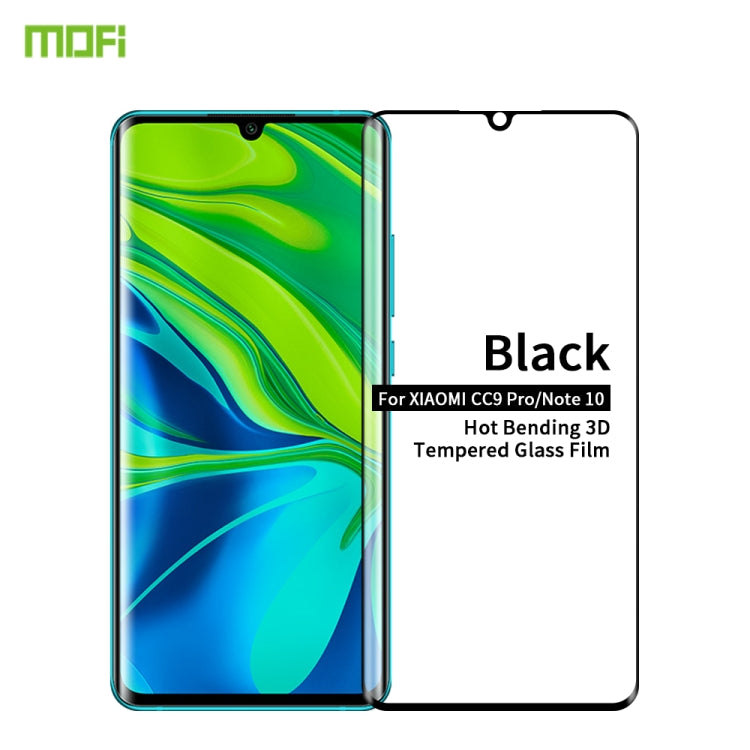 For Xiaomi CC9 Pro / Xiaomi Note10 MOFI 9H 3D Explosion Proof Thermal Bending Full Screen Covered With Tempered Glass Film(Black) -  by MOFI | Online Shopping South Africa | PMC Jewellery