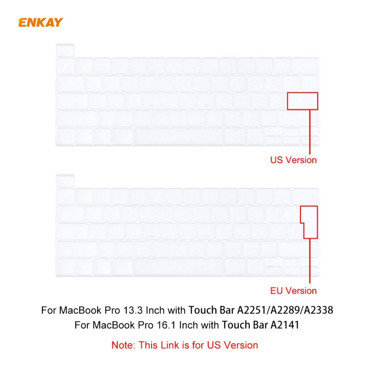 ENKAY TPU Soft Keyboard Protector for MacBook Pro 16 inch A2141 / Pro 13.3 inch A2289 & A2251 & A2338 (2020), US Version - Keyboard Protector by ENKAY | Online Shopping South Africa | PMC Jewellery | Buy Now Pay Later Mobicred