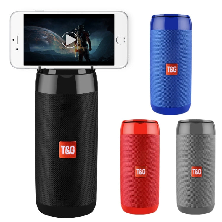 T&G TG113C Column Portable Bluetooth Mini Speaker FM Radio Waterproof Subwoofer Phone Holder Wireless Loundpeakers(Blue) - Desktop Speaker by T&G | Online Shopping South Africa | PMC Jewellery | Buy Now Pay Later Mobicred