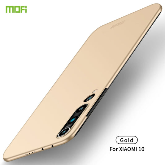 For Xiaomi Mi 10 MOFI Frosted PC Ultra-thin Hard Case(Gold) - Xiaomi Cases by MOFI | Online Shopping South Africa | PMC Jewellery