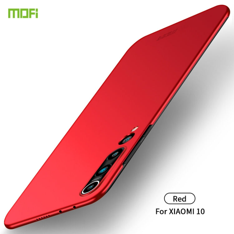 For Xiaomi Mi 10 MOFI Frosted PC Ultra-thin Hard Case(Red) - Xiaomi Cases by MOFI | Online Shopping South Africa | PMC Jewellery