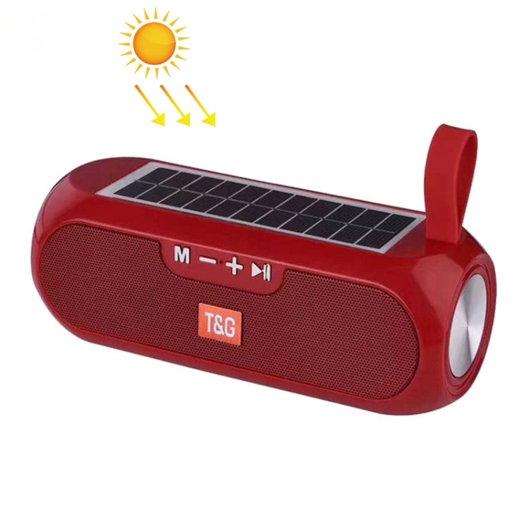 T&G TG182 Portable Column Wireless Stereo Music Box Solar Power waterproof USB AUX FM radio super bass(Red) - Desktop Speaker by T&G | Online Shopping South Africa | PMC Jewellery | Buy Now Pay Later Mobicred