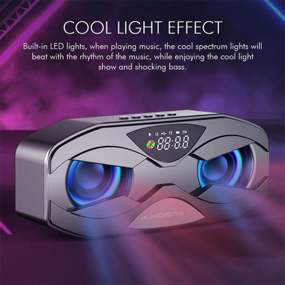 M5 Cool Owl Design Bluetooth Speaker LED Flash Wireless Loudspeaker FM Radio Alarm TF Card(Black) - Desktop Speaker by PMC Jewellery | Online Shopping South Africa | PMC Jewellery | Buy Now Pay Later Mobicred