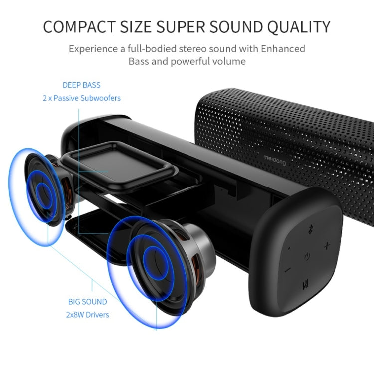 meidong MD-6110 Portable wireless Bluetooth Speaker Stereo 15W TF Music Subwoofer Metal Speakers for Outdoor - Desktop Speaker by meidong | Online Shopping South Africa | PMC Jewellery | Buy Now Pay Later Mobicred