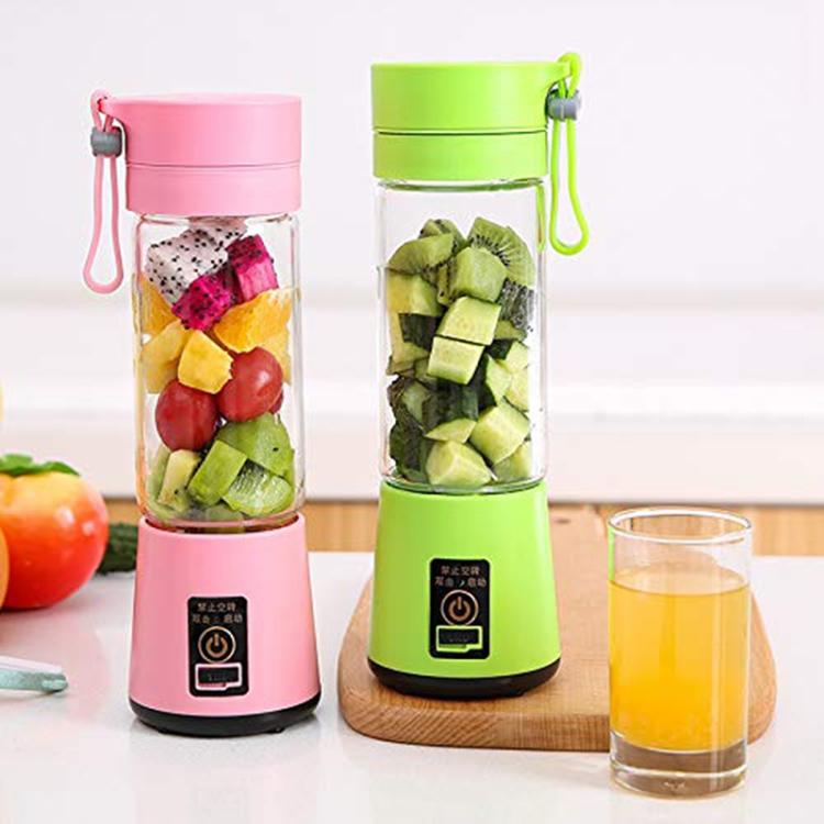 USB Rechargeable Electric Automatic Vegetable Fruit Citrus Orange Juice Maker Cup Mixer Bottle (380ML)(4 Blades Green) - free shipping - PMC TechLife - Order now!