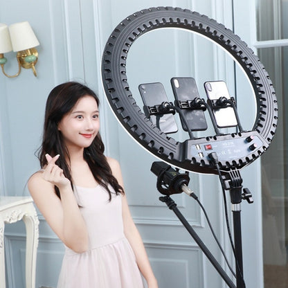 HQ-21N 21 inch 52.5cm LED Ring Vlogging Photography Video Lights Kits with Remote Control & Phone Clamp & 2.1m Tripod Mount, EU Plug - Ring Light by PMC Jewellery | Online Shopping South Africa | PMC Jewellery | Buy Now Pay Later Mobicred