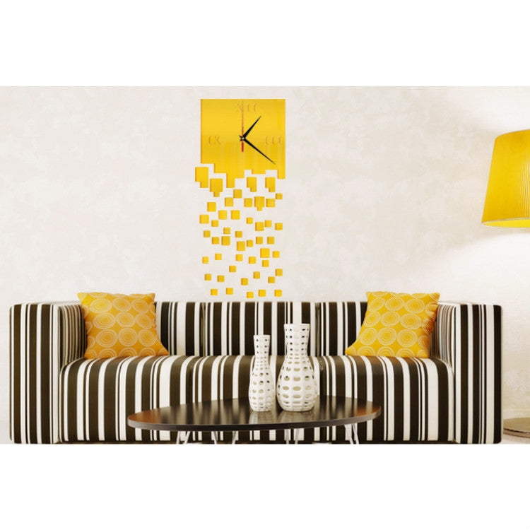 Mirror Clock Personality Wall Clock Three-dimensional Wall Decoration Mosaic Wall Clock(Gold) - Wall Clock by PMc TechLife | Online Shopping South Africa | PMc TechLife | Buy Now Pay Later Mobicred