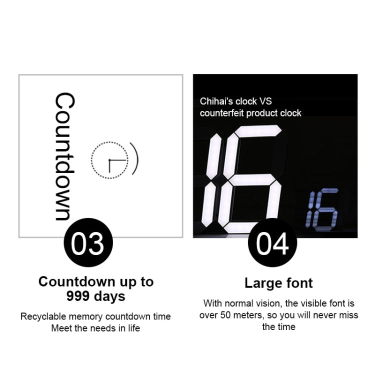 Multifunctional LED Wall Clock Creative Digital Clock, Style:Hollow Remote Control(White Font) - Wall Clock by PMc TechLife | Online Shopping South Africa | PMc TechLife | Buy Now Pay Later Mobicred