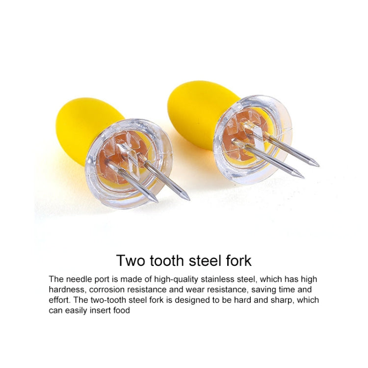 5 Pairs Outdoor BBQ Stainless Steel Corn Fork Fruit Fork Corn Device(Yellow) - Gadgets by PMC TechLife | Online Shopping South Africa | PMC TechLife | Buy Now Pay Later Mobicred
