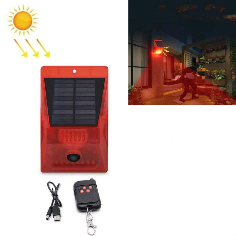 129dB Solar Alarm Light Human Body Induction Remote Control Alarm Farm Anti-theft Drive Object Sound and Light Alarm Light, Style:N911C English - Alarm System by PMC Jewellery | Online Shopping South Africa | PMC Jewellery