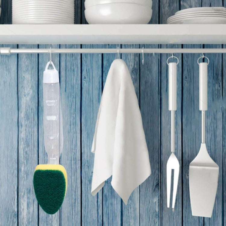 Kitchen Plastic Long Handle Cleaning Brush Automatic Adding Liquid Brush Removable Sponge Brush(With 2pcs Head) - Sponges, Cloths & Brushes by PMc TechLife | Online Shopping South Africa | PMc TechLife | Buy Now Pay Later Mobicred