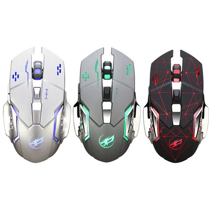 WARWOLF  Q8 Wireless Rechargeable Mouse Glowing Gaming Mouse(Silver) - Wireless Mice by PMC Jewellery | Online Shopping South Africa | PMC Jewellery | Buy Now Pay Later Mobicred