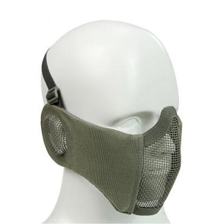 WoSporT Half Face Metal Net Field  Ear Protection Outdoor Cycling Steel Mask(Grey) - Protective Helmet & Masks by PMC Jewellery | Online Shopping South Africa | PMC Jewellery | Buy Now Pay Later Mobicred