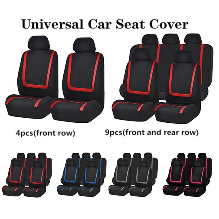 Universal Car Seat Cover Polyester Fabric Automobile Seat Covers Car Seat Cover Vehicle Seat Protector Interior Accessories 4pcs Set Black - Seat Accessories by PMC Jewellery | Online Shopping South Africa | PMC Jewellery | Buy Now Pay Later Mobicred